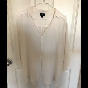 Mossimo white long sleeve sheer top M